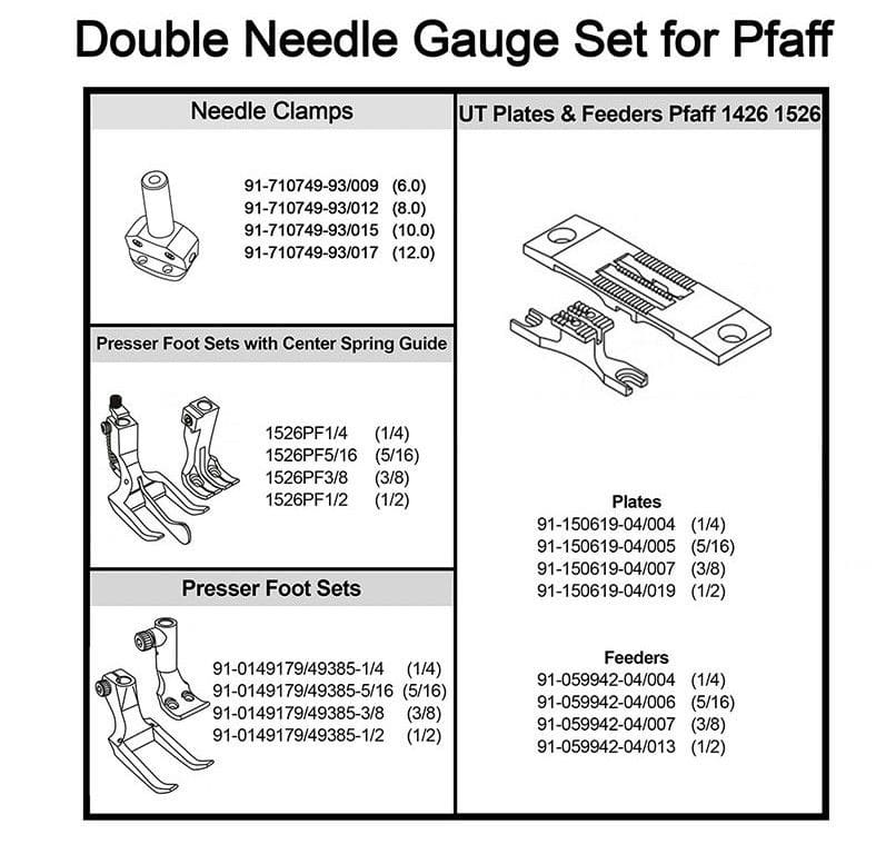 DOUBLE NEEDLE GAUGE SET 
for PFAFF 1426 and 1526
WALKING FOOT MACHINE
