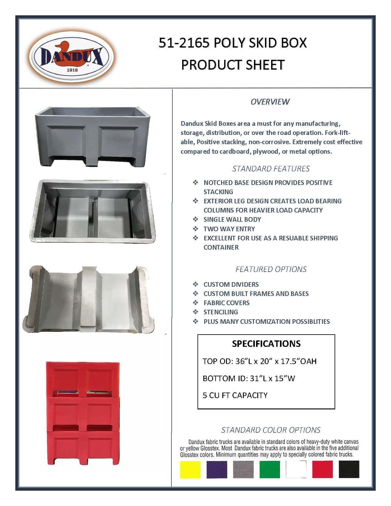 DANDUX 51-2165 POLY SKID BOX