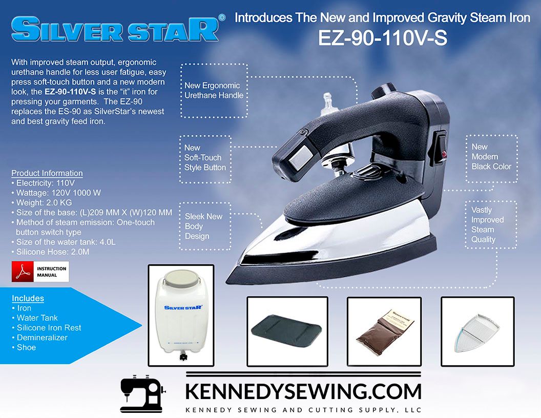 SILVER STAR
EZ-90-110-S
GRAVITY FEED STEAM IRON 